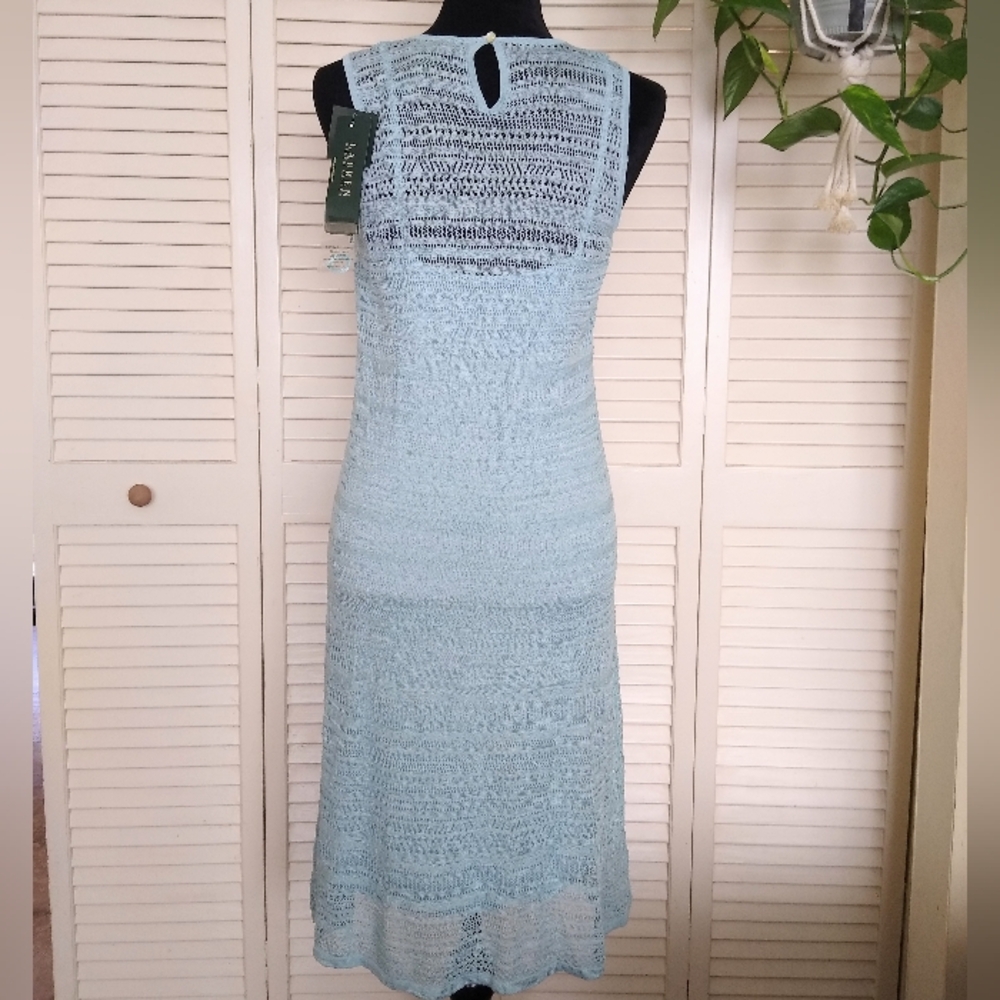 NWT Ralph Lauren Willow Blue Sleeveless Knit Midi Dress Size M MSRP $219 - Picture 3 of 12